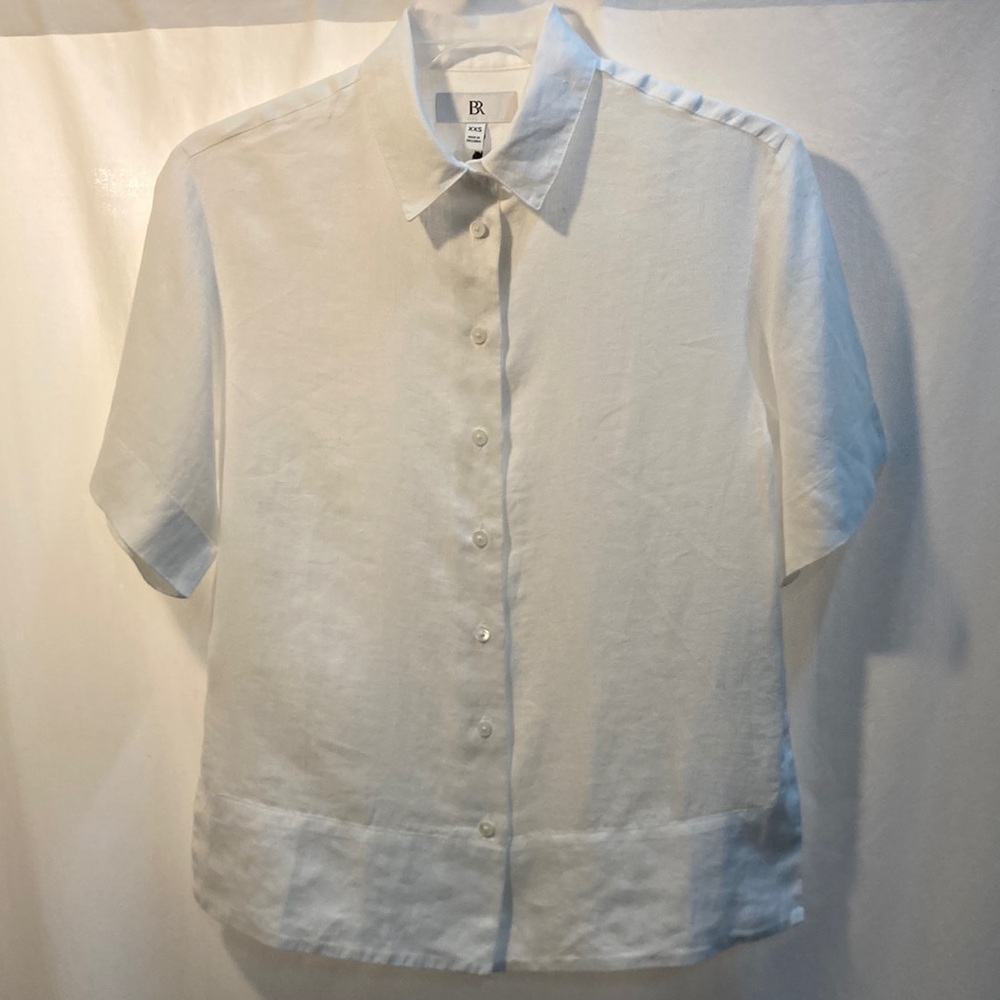 Banana Republic White Short Sleeve Button-Up Shirt